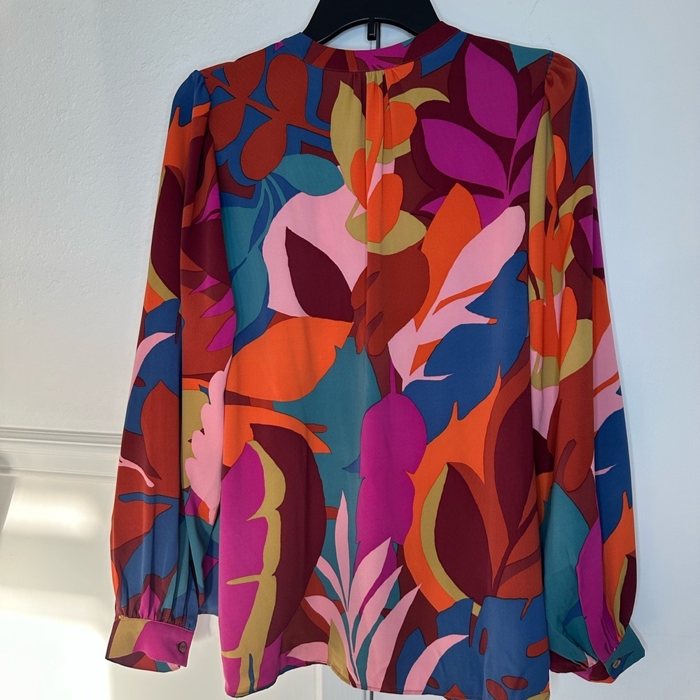 Easel Boho Multi Abstract Leaf Print Long Sleeve … - image 4
